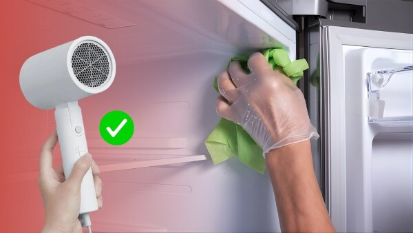 Dùng máy sấy tóc hoặc vệ sinh để phục hồi tạm thời gioăng cao su tủ lạnh