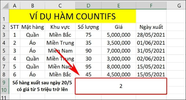 Nhấn Enter để nhận kết quả