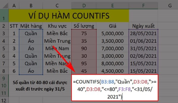 Nhập công thức hàm vào ô cần tính