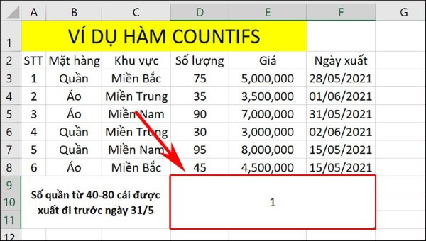 Nhấn Enter để nhận kết quả