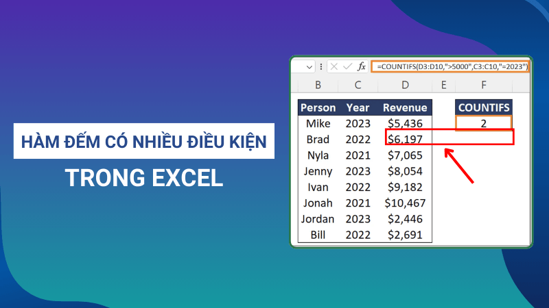 Tìm hiểu về hàm đếm có điều kiện trong Excel