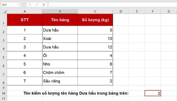 Nhấn Enter để nhận kết quả