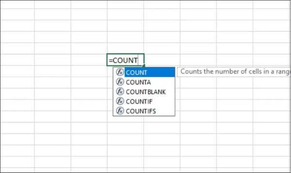 Công thức hàm đếm: =COUNT(value1,value2,...)