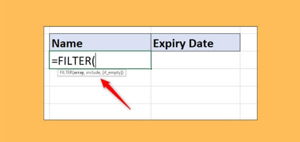 Cú pháp hàm: =FILTER(array, include, [if_empty])
