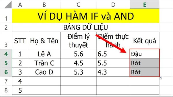 Nhấn Enter để hiển thị kết quả và áp dụng công thức