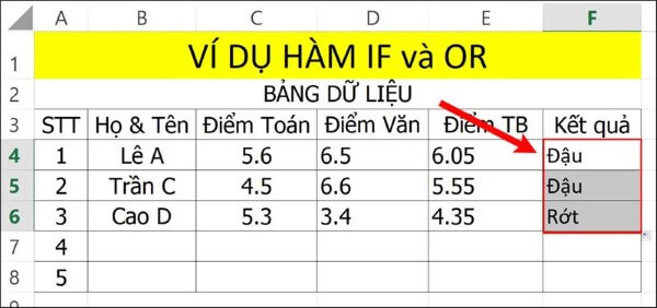 Nhấn Enter để nhận kết quả