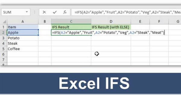 So sánh hàm IFS trong Excel và Google Sheets