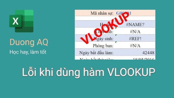 Một số lỗi và cách xử lý thường gặp khi dùng LOOKUP