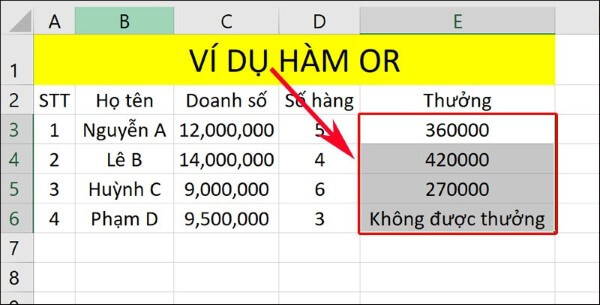 Nhấn Enter để nhận kết quả