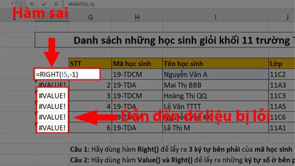 Một số lỗi và cách khắc phục khi sử dụng hàm Right thường gặp