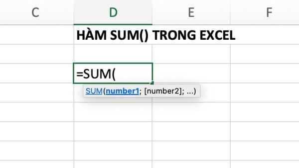 Cú pháp hàm: =SUM(number1,[number2],...)
