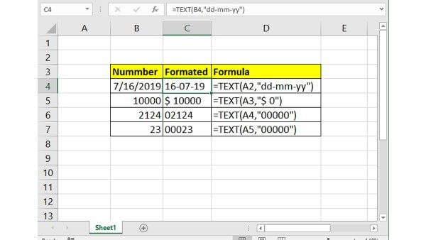 Những ứng dụng phổ biến của hàm TEXT trong Excel