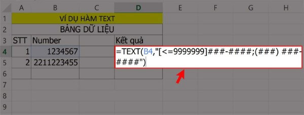 Cách chuyển dữ liệu thành số điện thoại