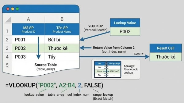 Cú pháp hàm VLOOKUP cơ bản
