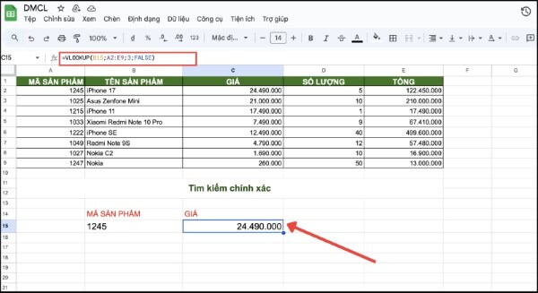 Hàm VLOOKUP truyền thống có cơ chế tìm từ trên xuống dưới