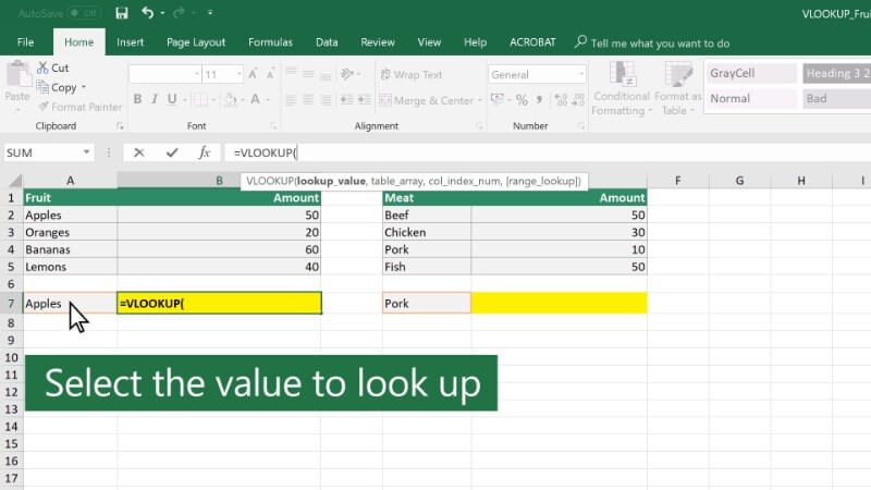 Hàm VLOOKUP tìm kiếm dữ liệu theo cột dọc trong Excel