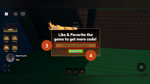 Dán mã vào ô Redeem Code và nhấn xác nhận