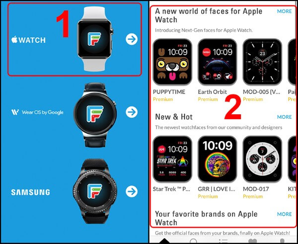 Mở Watch Faces by Facer và chọn Apple Watch