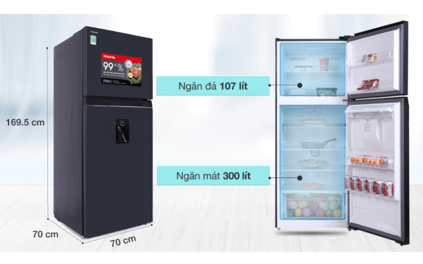 Chi tiết kích thước tủ lạnh 400 lít các hãng khác nhau có thiết kế khác nhau