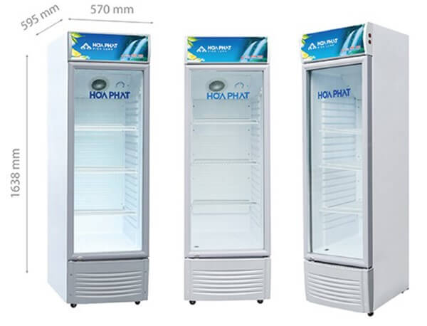 Tủ mát Hòa Phát có nhiều mức dung tích từ 200–600 lít