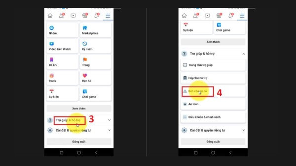Chọn Báo cáo sự cố