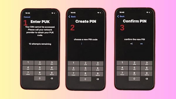 Các bước nhập lại mã PIN 