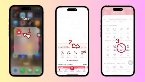 Chọn Menu → Hỗ trợ khách hàng → Tra cứu PIN/PUK