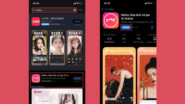 Các bước tải và cài đặt Meitu trên iPhone