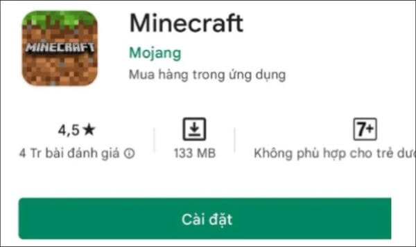 Nhập từ khóa tìm kiếm "Minecraft" vào ô