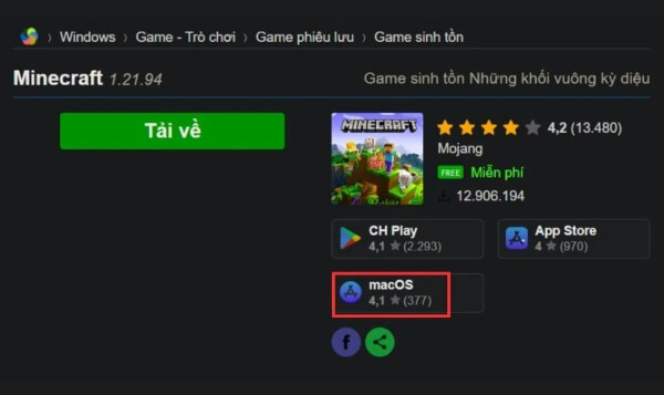 Chọn tải phiên bản cho iOS hoặc macOS