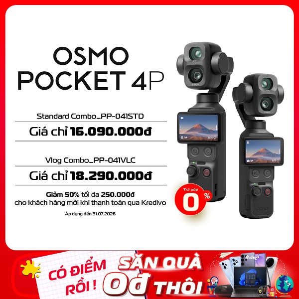 Viettel Store mở bán Camera kỹ thuật số DJI Osmo Pocket 4P giá chỉ từ 16.090.000đ