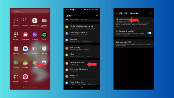 Các bước cập nhật phần mềm trên Android