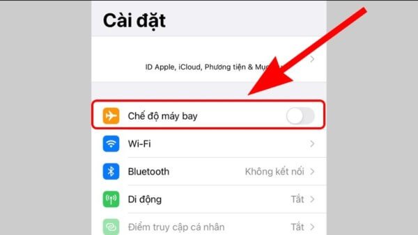 Tắt Chế độ máy bay