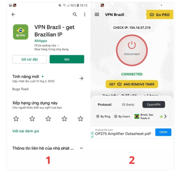 Chờ trạng thái CONNECTED xuất hiện