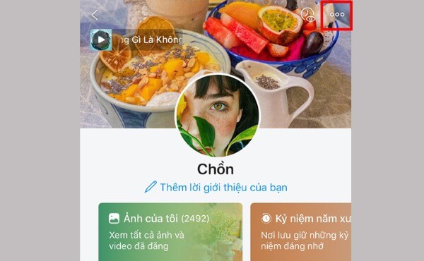 Nhấn vào biểu tượng ba chấm
