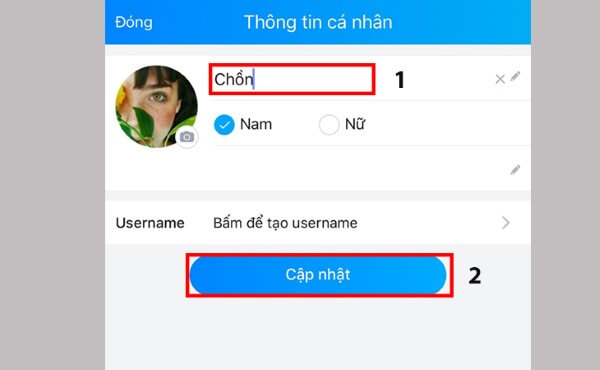 Chọn Cập nhật