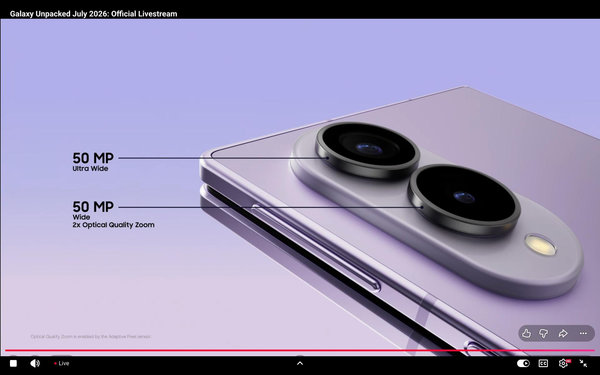 Thông số camera của Galaxy Z Fold8