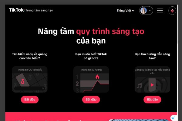 TikTok Creative Center hỗ trợ người dùng xây dựng nội dung nhanh chóng