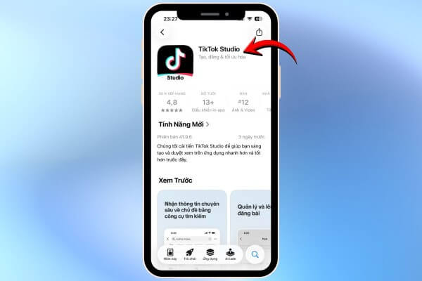 Tải và cài đặt ứng dụng TikTok Studio 