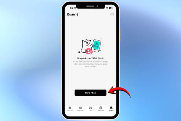 Tiến hành đăng nhập tài khoản TikTok
