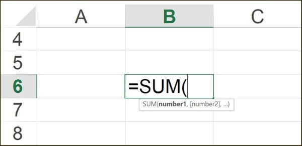 Cú pháp hàm: =SUM(number1,[number2],...)