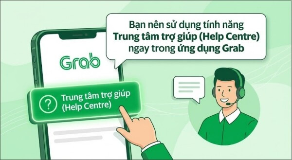 Người dùng chọn tính năng “Trợ giúp” ngay trong ứng dụng