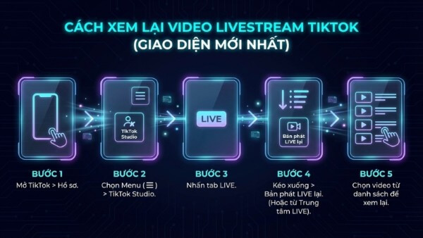 Các bước xem lại live trên TikTok của mình