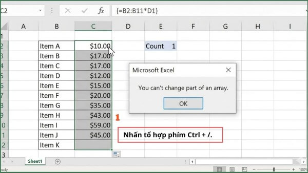 Nhấn phím Ctrl + /
