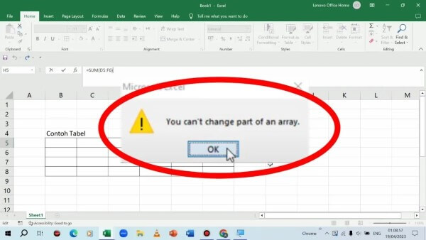 Lý do gây lỗi You can't change part of an array