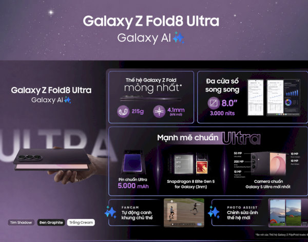 Samsung Galaxy Z Fold8 Ultra và những thông số ấn tượng