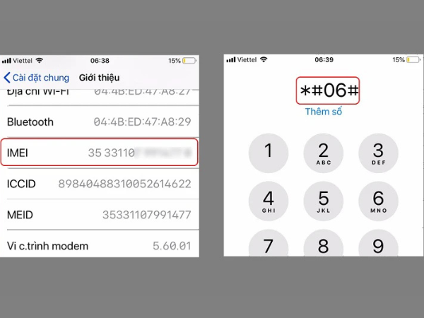 Chọn C&agrave;i đặt để t&igrave;m số IMEI