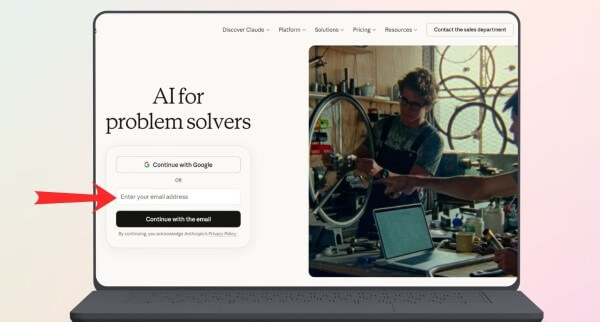 Truy cập website chính thức của Claude