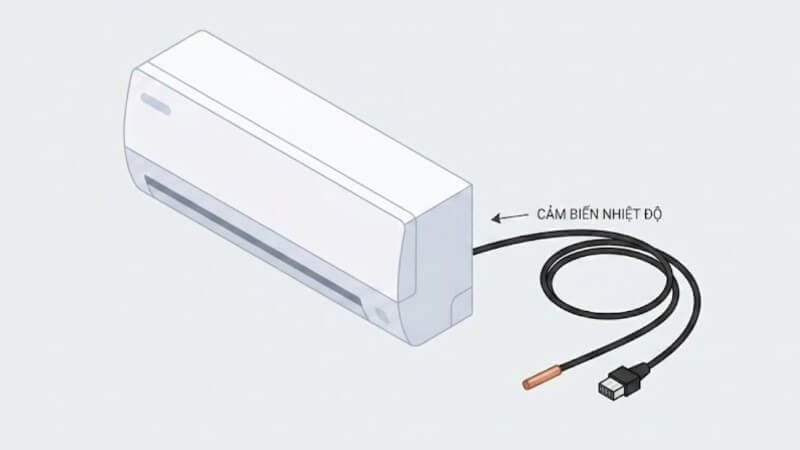 Cảm biến nhiệt độ điều hòa có nhiệm vụ ghi nhận nhiệt độ tại nhiều vị trí khác nhau