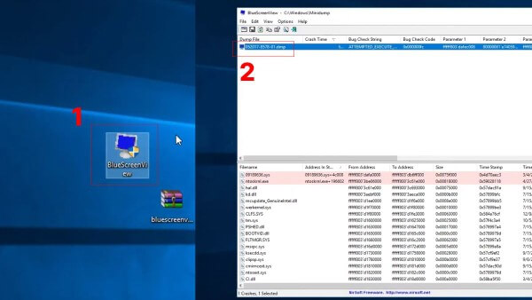 Mở BlueScreenView